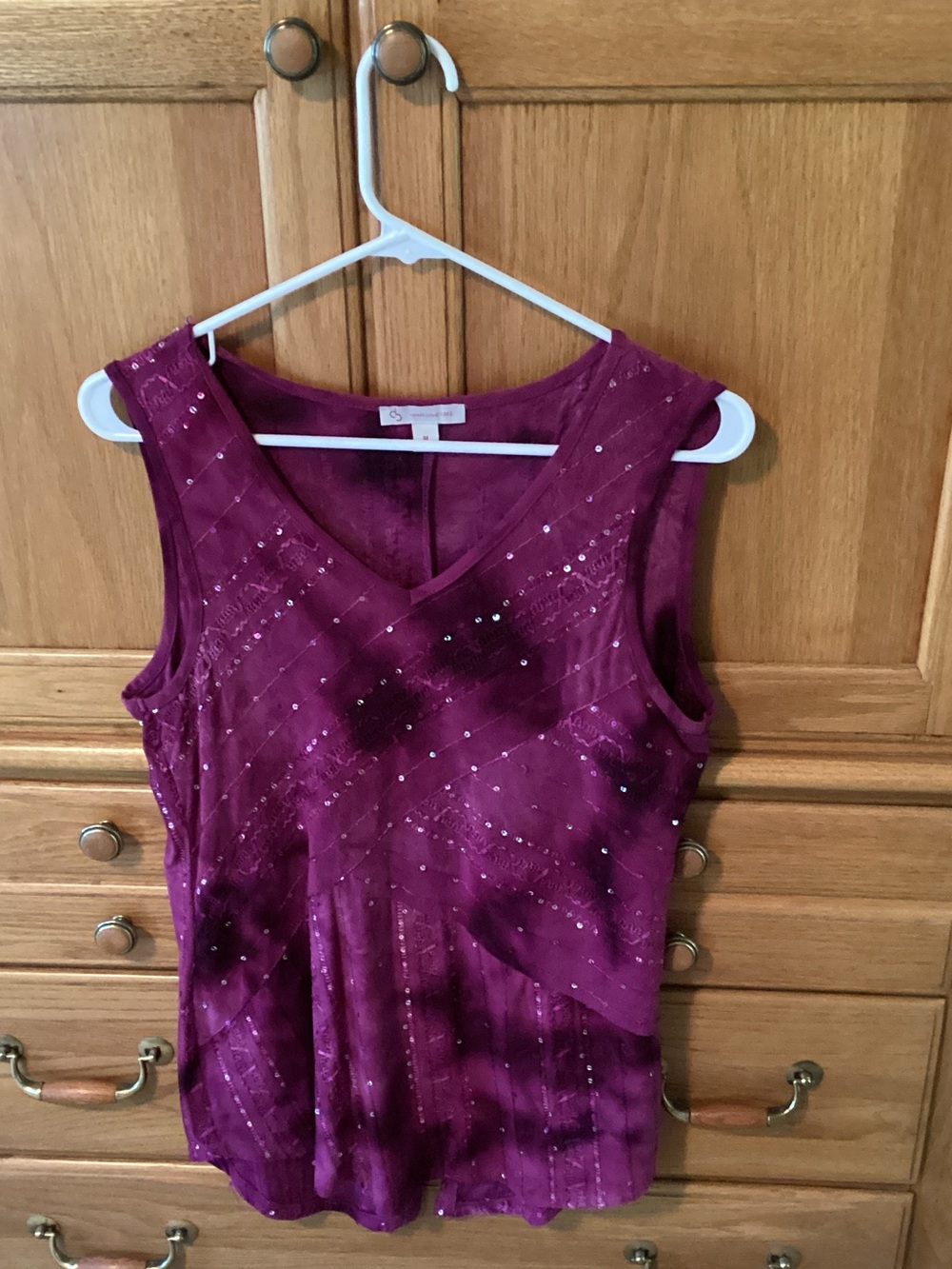 Dress Barn Plum Sleeveless Sequin Tank